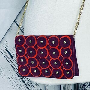 SHIRALEAH Wool Crossbody Clutch w/ Chain